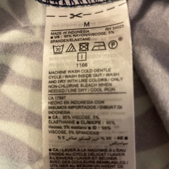 Old Navy Dress in shades of green & pink with a deep navy background - Picture 5 of 6